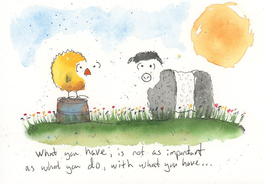 What you have, is not as important as what you do, with what you have.