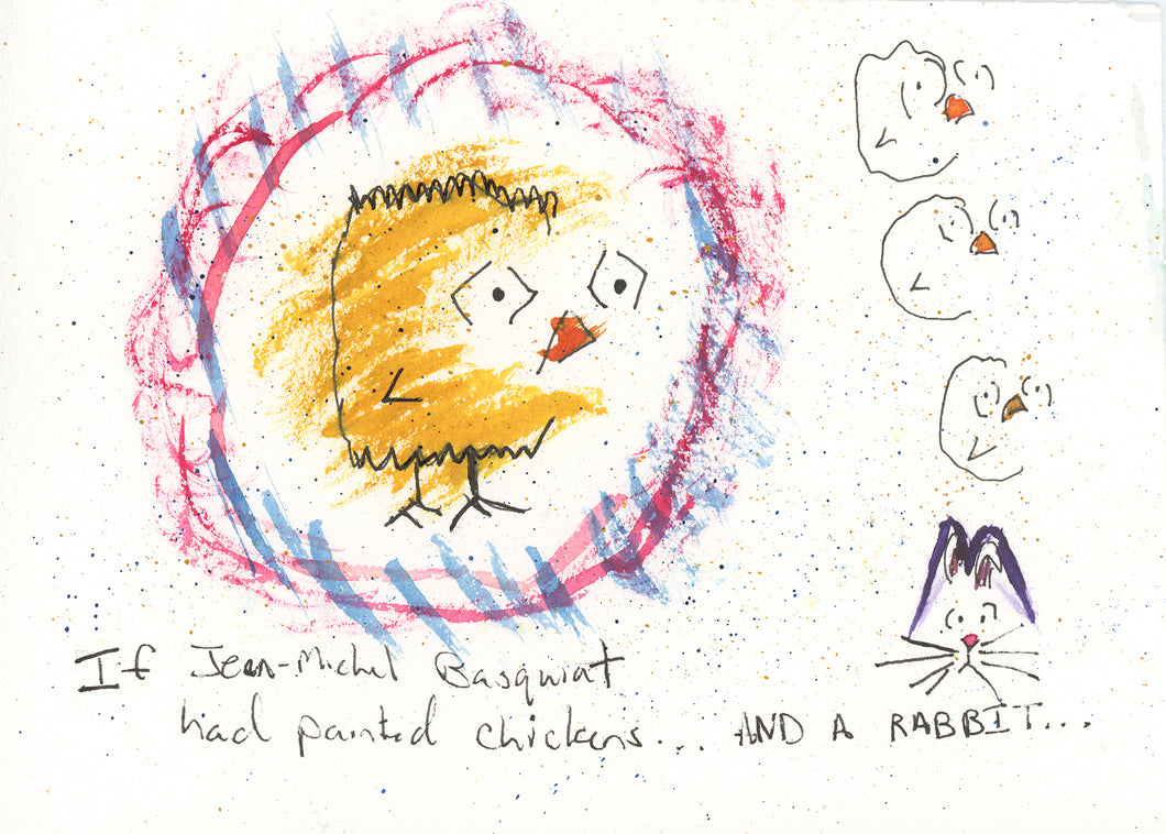 If Jean-Michel Basquiat had painted chickens and a rabbit...